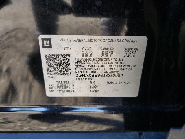 Photo 10 from auction – 2018 CHEVROLET EQUINOX LT with VIN 2GNAXSEV6J6252982