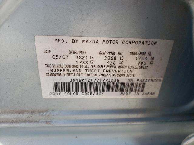 Photo 10 from auction – 2007 MAZDA 3 I with VIN JM1BK12F771773238