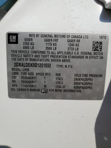 Photo 10 from auction – 2013 CHEVROLET EQUINOX with VIN 2GNALDEK8D1201692