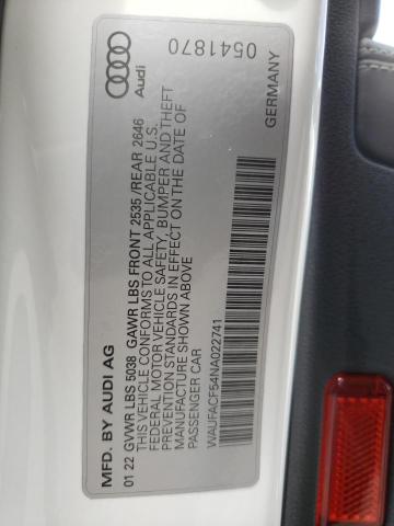 Photo 10 from auction – 2022 AUDI A5 PREMIUM with VIN WAUFACF54NA022741