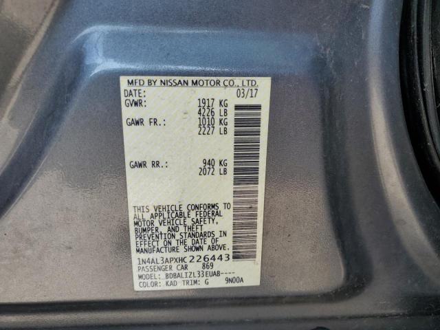 Photo 10 from auction – 2017 NISSAN ALTIMA 2.5 with VIN 1N4AL3APXHC226443