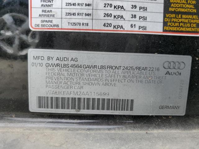 Photo 10 from auction – 2010 AUDI A3 PREMIUM with VIN WAUKEAFM2AA115699