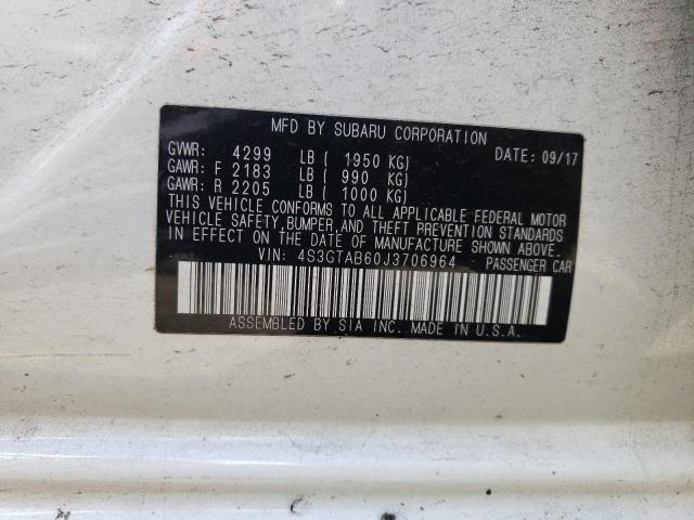 Photo 10 from auction – 2018 SUBARU IMPREZA PR with VIN 4S3GTAB60J3706964