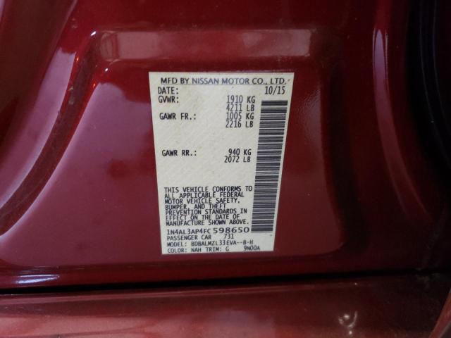 Photo 10 from auction – 2015 NISSAN ALTIMA 2.5 with VIN 1N4AL3AP4FC598650
