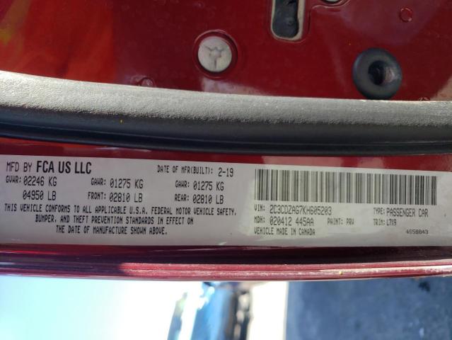 Photo 10 from auction – 2019 DODGE CHALLENGER with VIN 2C3CDZAG7KH605203