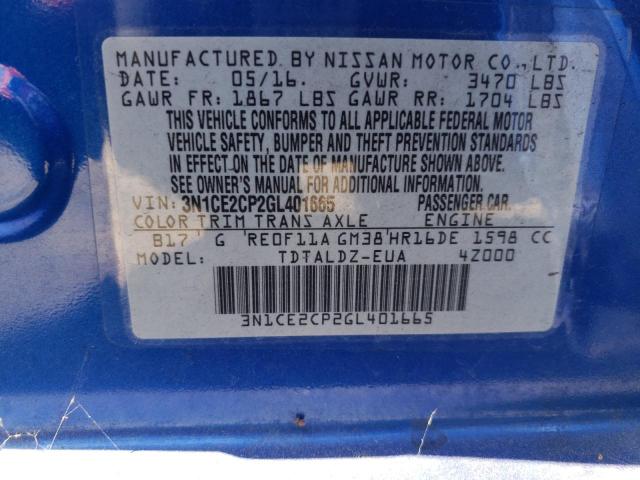 Photo 10 from auction – 2016 NISSAN VERSA NOTE with VIN 3N1CE2CP2GL401665