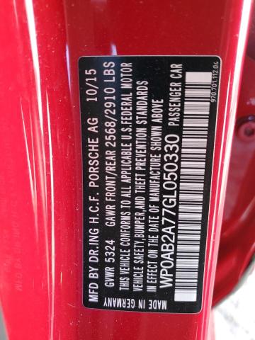 Photo 10 from auction – 2016 PORSCHE PANAMERA S with VIN WP0AB2A77GL050330