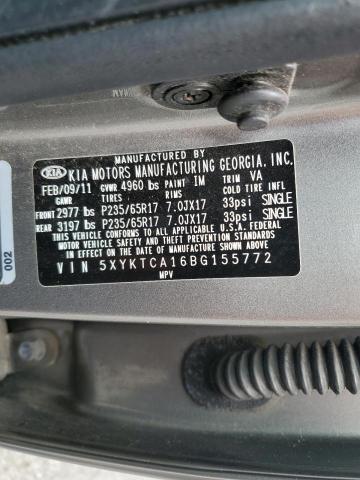 Photo 10 from auction – 2011 KIA SORENTO BA with VIN 5XYKTCA16BG155772