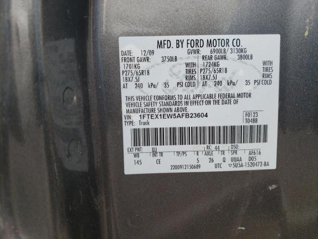 Photo 10 from auction – 2010 FORD F150 SUPER with VIN 1FTEX1EW5AFB23604