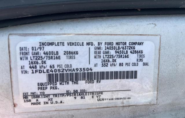 Photo 10 from auction – 1997 FORD ECONOLINE with VIN 1FDLE40S2VHA93504