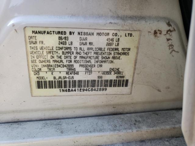 Photo 10 from auction – 2004 NISSAN MAXIMA with VIN 1N4BA41E94C842899