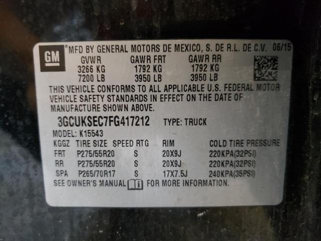 Photo 10 from auction – 2015 CHEVROLET silverado with VIN 3GCUKSEC7FG417212