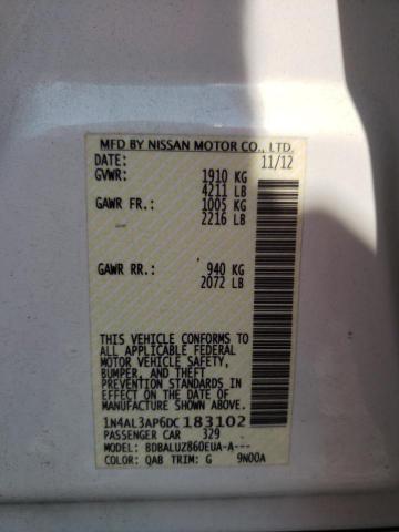 Photo 10 from auction – 2013 NISSAN ALTIMA 2.5 with VIN 1N4AL3AP6DC183102