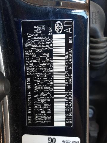 Photo 10 from auction – 2018 TOYOTA COROLLA L with VIN 2T1BURHE4JC972581