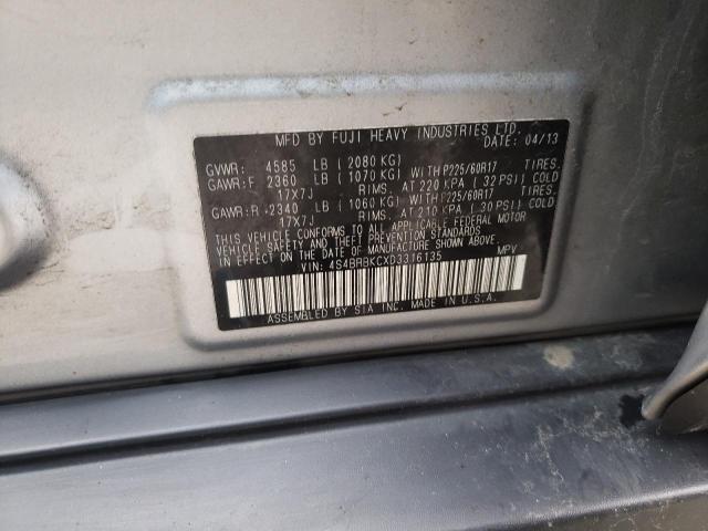 Photo 10 from auction – 2013 SUBARU OUTBACK 2. with VIN 4S4BRBKCXD3316135