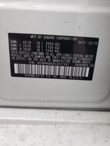 Photo 10 from auction – 2019 SUBARU LEGACY 2.5 with VIN 4S3BNAB60K3027587