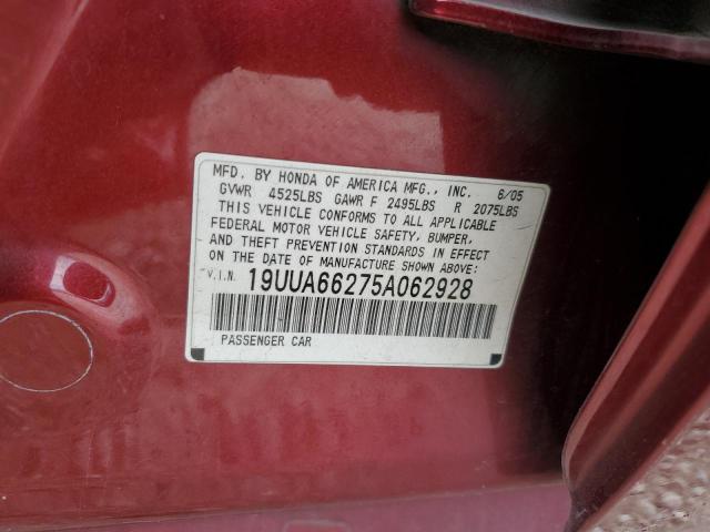 Photo 10 from auction – 2005 ACURA TL with VIN 19UUA66275A062928