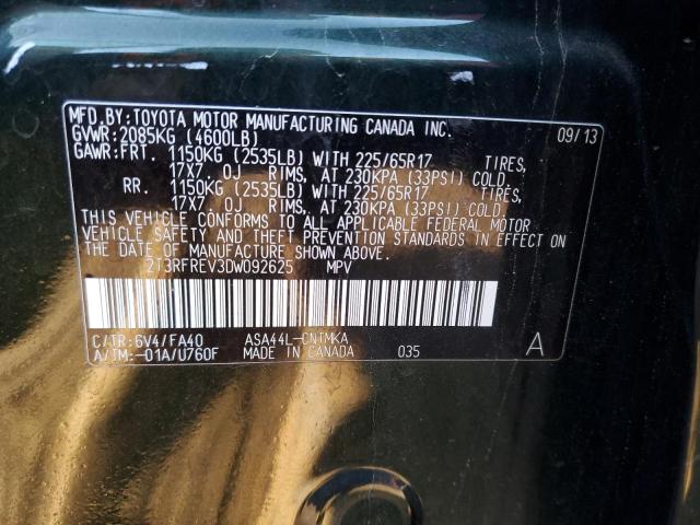 Photo 10 from auction – 2013 TOYOTA RAV4 XLE with VIN 2T3RFREV3DW092625