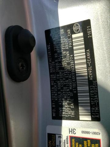 Photo 10 from auction – 2009 TOYOTA CAMRY BASE with VIN 4T1BE46K89U338774