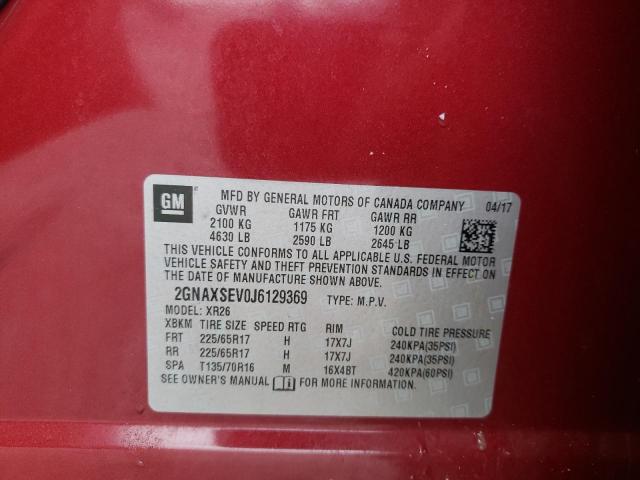 Photo 10 from auction – 2018 CHEVROLET EQUINOX LT with VIN 2GNAXSEV0J6129369