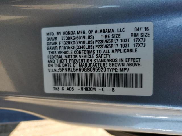 Photo 10 from auction – 2016 HONDA ODYSSEY EX with VIN 5FNRL5H69GB095920