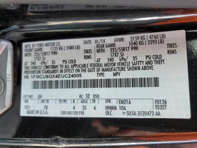 Photo 10 from auction – 2014 FORD ESCAPE SE with VIN 1FMCU9GX4EUC24005