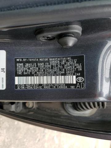 Photo 10 from auction – 2013 TOYOTA COROLLA BA with VIN 2T1BU4EE0DC012752