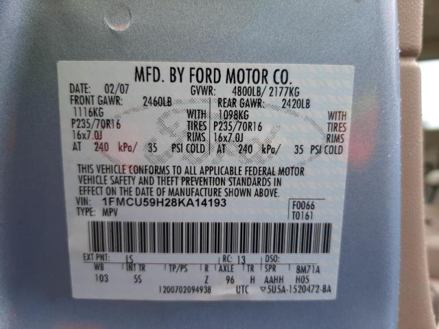 Photo 10 from auction – 2008 FORD ESCAPE HEV with VIN 1FMCU59H28KA14193