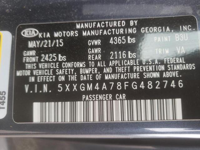 Photo 10 from auction – 2015 KIA OPTIMA LX with VIN 5XXGM4A78FG482746
