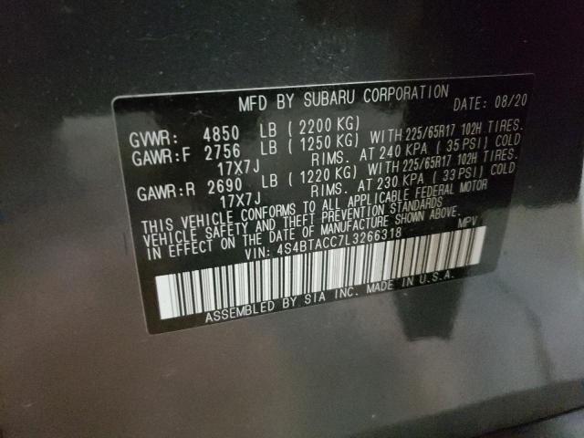 Photo 10 from auction – 2020 SUBARU OUTBACK PR with VIN 4S4BTACC7L3266318