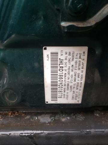 Photo 10 from auction – 2000 HONDA CR-V EX with VIN JHLRD1860YC018778