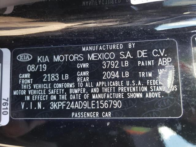 Photo 10 from auction – 2020 KIA FORTE FE with VIN 3KPF24AD9LE156790