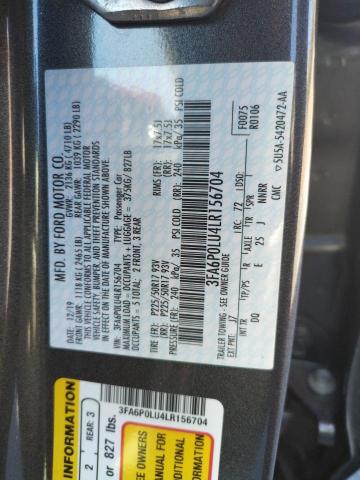 Photo 10 from auction – 2020 FORD FUSION SE with VIN 3FA6P0LU4LR156704
