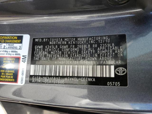 Photo 10 from auction – 2011 TOYOTA CAMRY BASE with VIN 4T4BF3EK7BR167648