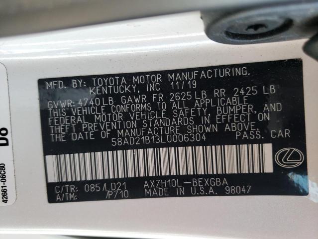 Zdjęcie 10 z aukcji – 2020 LEXUS ES 300H z VIN 58AD21B13LU006304