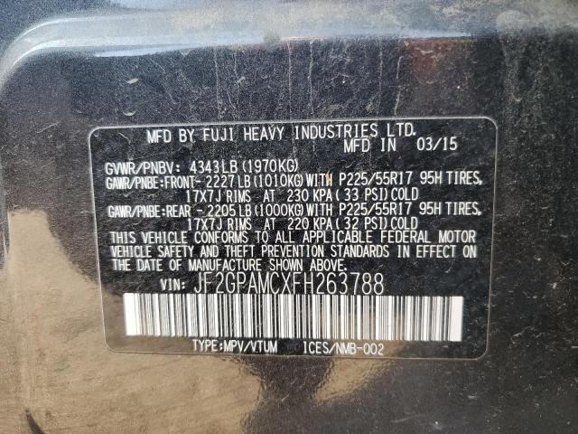Photo 10 from auction – 2015 SUBARU XV CROSSTR with VIN JF2GPAMCXFH263788