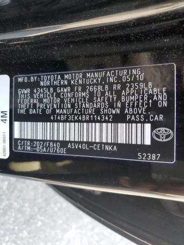 Photo 10 from auction – 2011 TOYOTA CAMRY BASE with VIN 4T4BF3EK4BR114342
