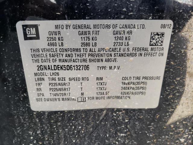 Photo 10 from auction – 2013 CHEVROLET EQUINOX LT with VIN 2GNALDEK5D6132706