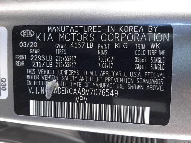 Photo 10 from auction – 2021 KIA SELTOS EX with VIN KNDERCAA8M7076549