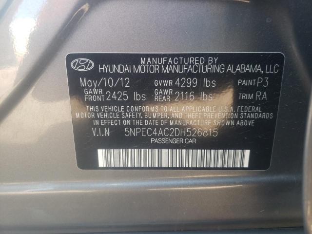 Photo 10 from auction – 2013 HYUNDAI SONATA SE with VIN 5NPEC4AC2DH526815