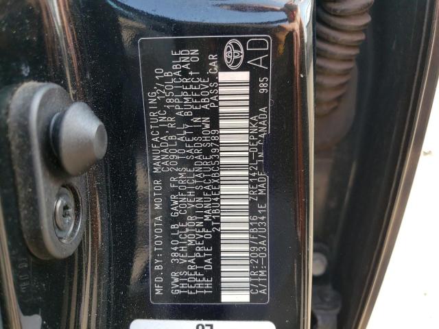 Photo 10 from auction – 2011 TOYOTA CORROLA with VIN 2T1BU4EEXBC539789