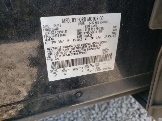 Photo 10 from auction – 2015 FORD EDGE SEL with VIN 2FMTK3J80FBB32403