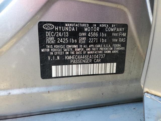 Photo 10 from auction – 2014 HYUNDAI SONATA HYB with VIN KMHEC4A46EA104737
