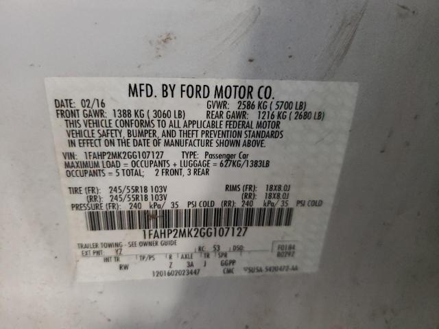 Photo 10 from auction – 2016 FORD TAURUS POL with VIN 1FAHP2MK2GG107127