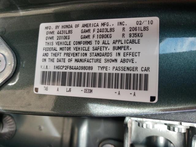 Photo 10 from auction – 2010 HONDA ACCORD EXL with VIN 1HGCP2F84AA098089