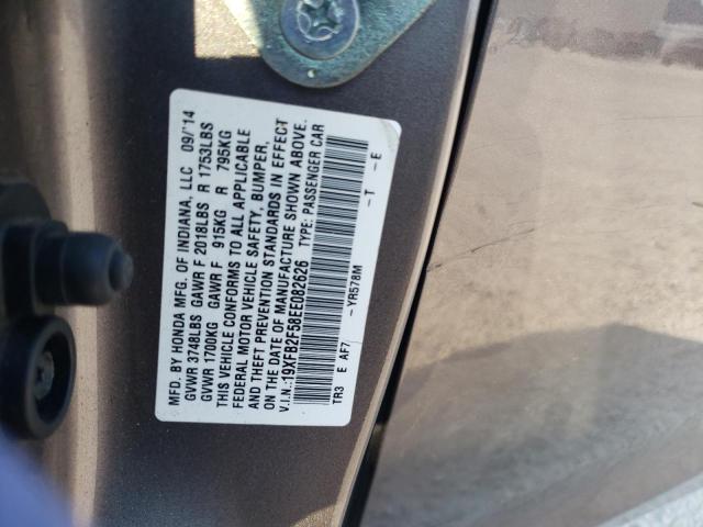 Photo 10 from auction – 2014 HONDA CIVIC LX with VIN 19XFB2F58EE082626
