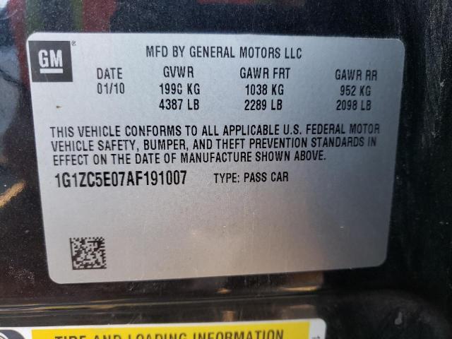 Photo 10 from auction – 2010 CHEVROLET MALIBU 1LT with VIN 1G1ZC5E07AF191007