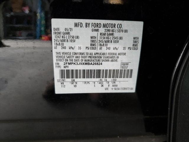 Photo 10 from auction – 2021 FORD EDGE SEL with VIN 2FMPK3J9XMBA26824
