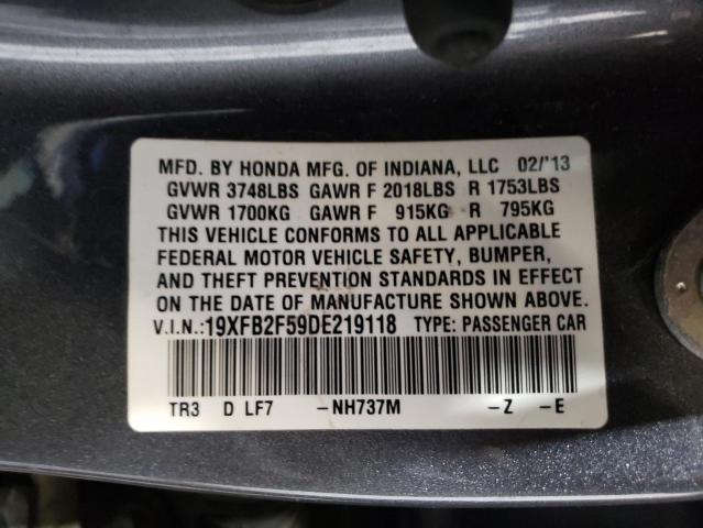 Photo 10 from auction – 2013 HONDA CIVIC LX with VIN 19XFB2F59DE219118