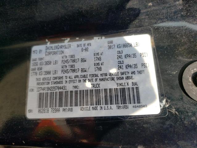 Photo 10 from auction – 2002 DODGE RAM 1500 with VIN 1D7HA18N22S704431
